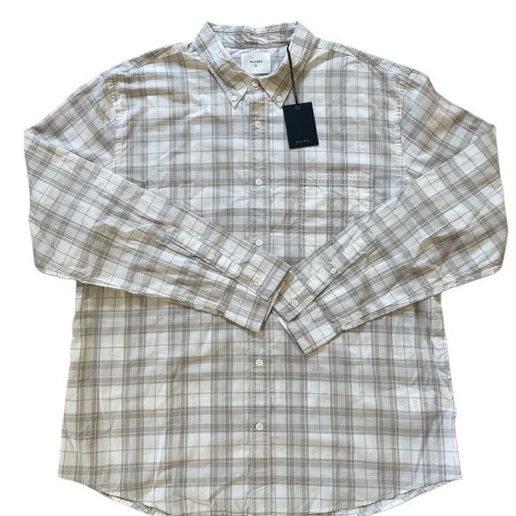Billy Reid Men's Plaid Button-Down Shirt - Beige and White - Picture 1 of 2